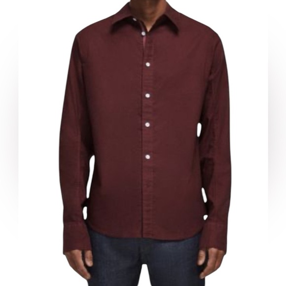 American Eagle Size Medium-Tall Maroon Button-Down Shirt - Picture 1 of 6